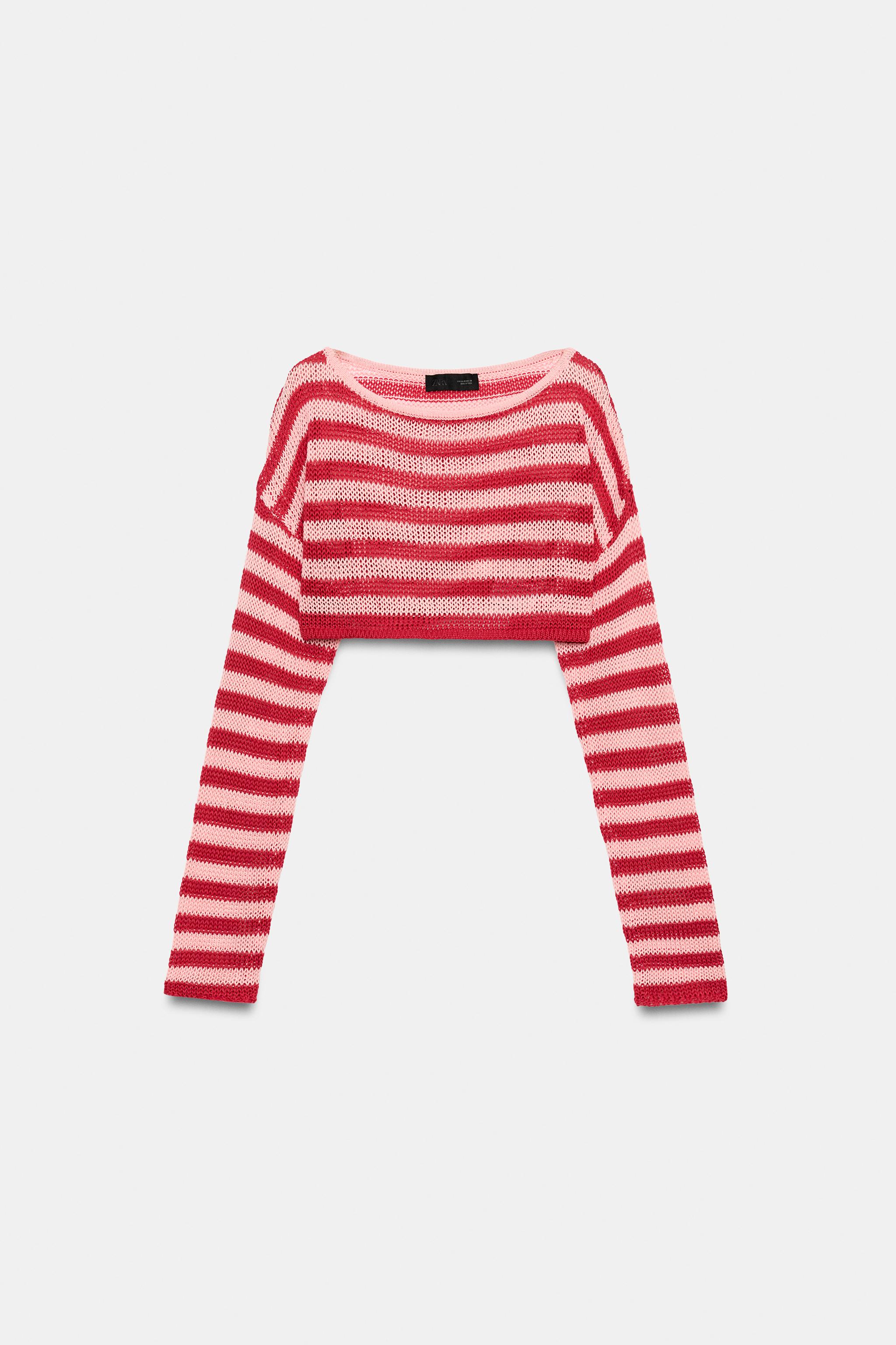 STRIPED KNIT CROP JUMPER